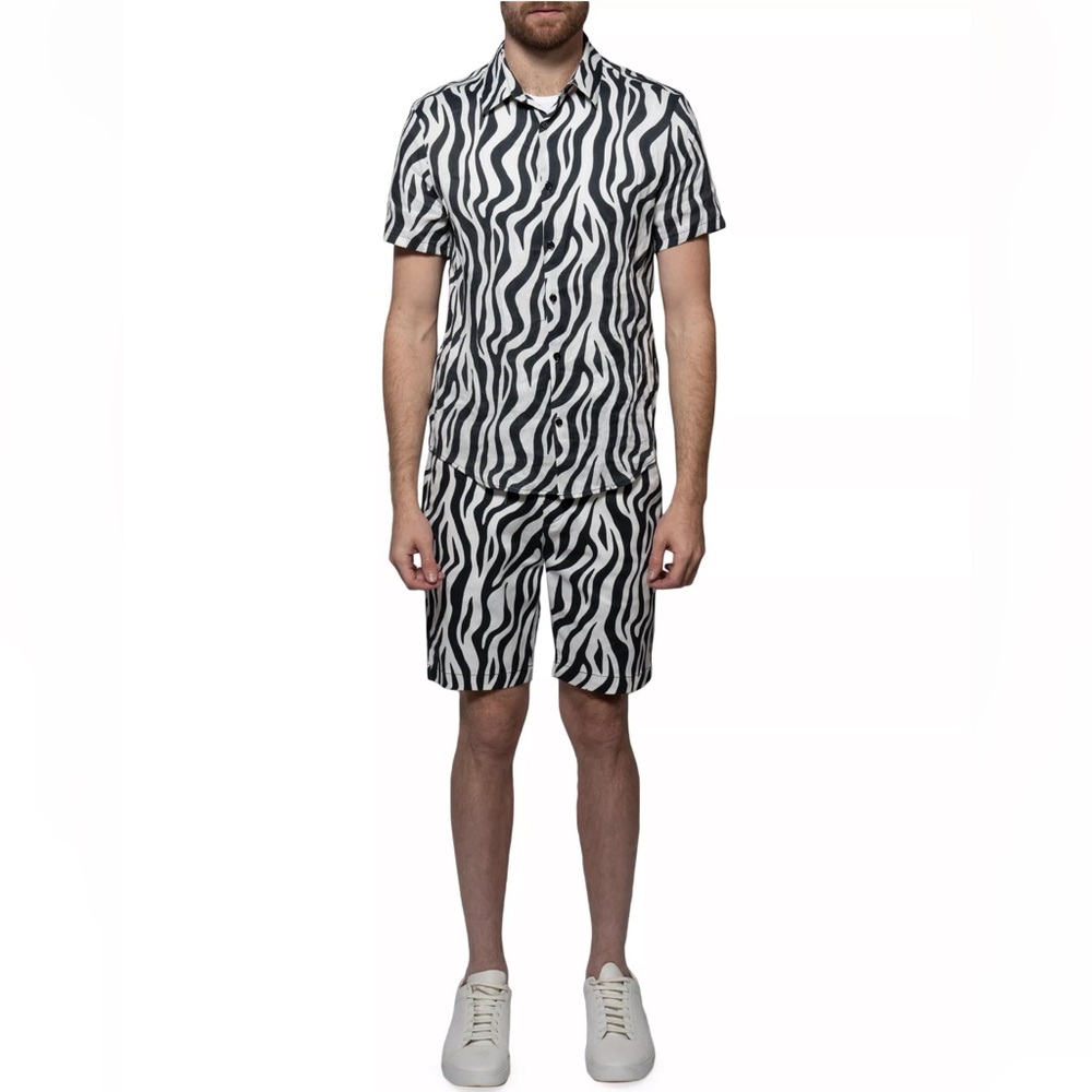 Craig Zebra Button-Front Shirt